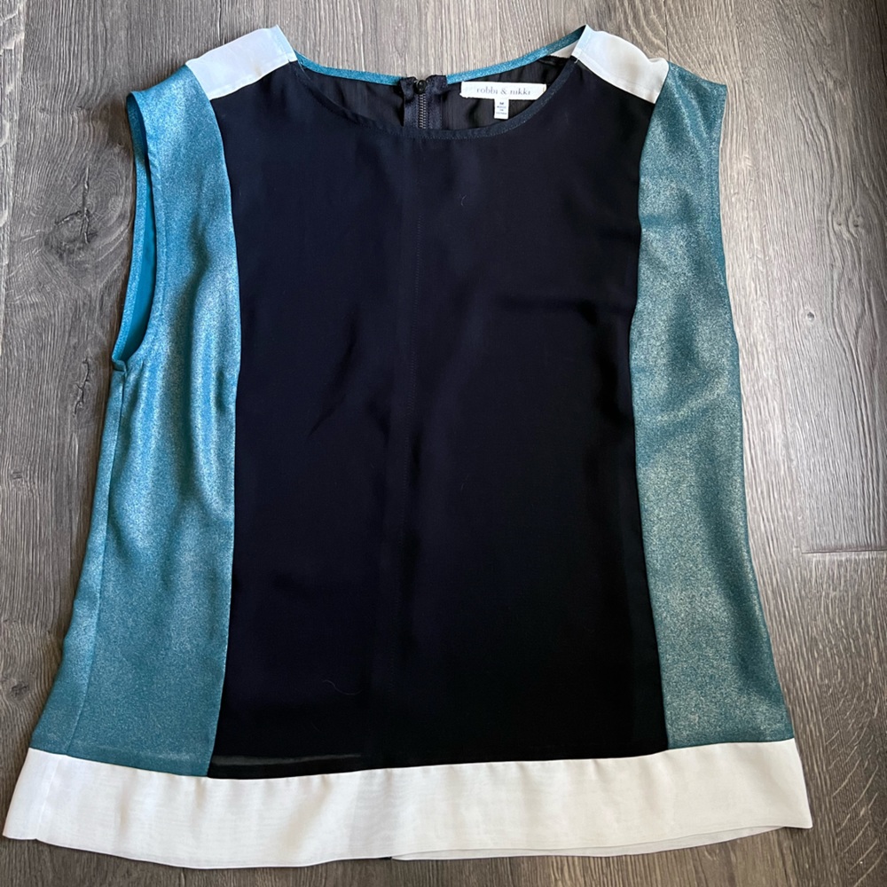 Robbi & Nikki Nordstrom sheer colorblock top m medium